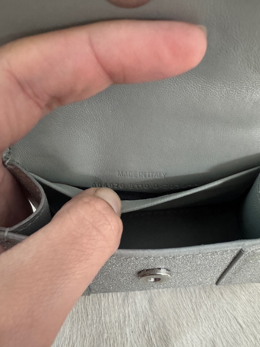Balenciaga Silver Glitter Hourglass XS Nano Mini Bag - Picture 9 of 13
